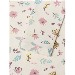 Футболка с длинным рукавом Крошка Я Flower, рост 62-68 см, бежевая