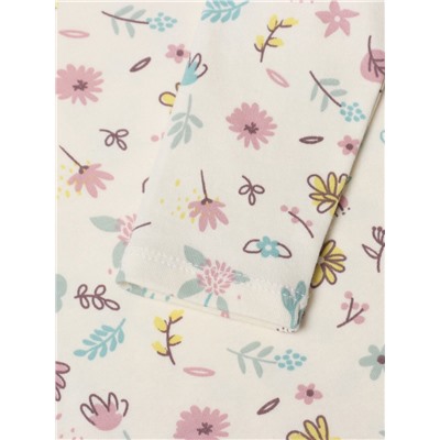 Футболка с длинным рукавом Крошка Я Flower, рост 62-68 см, бежевая