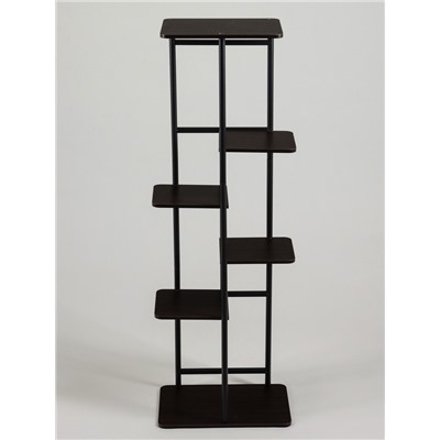 Подставка для цветов Greengo, 6 полок, 36×23×106 см, напольная, каркас металл, полки МДФ, чёрная