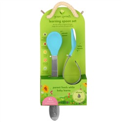 Green Sprouts, Learning  Spoon Set, 9+ Months, Aqua, 1 Set