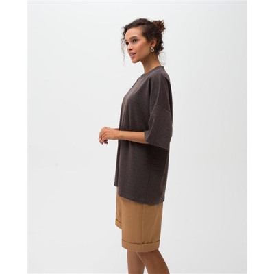 Футболка женская MINAKU OVERSIZE FIT, коричневая, размер 42