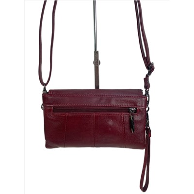 Женская сумка из натуральной кожи, цвет бордо