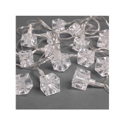 Гирлянда «Нить» 5 м с насадками «Кубики», IP20, прозрачная нить, 20 LED, свечение мульти (RG/RB), мигание, 220 В