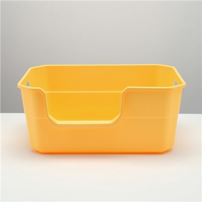 Туалет открытый с боковым входом + совок 50×35×24 см, жёлтый