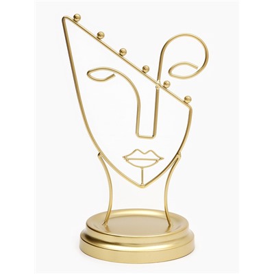 Подставка для украшений «Пол-лица», металл под золото, h=26, d=13