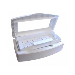 Nail Art Бокс для стерилизации и дезинфекции инструментов с прозрачной крышкой, белый 12598