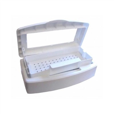 Nail Art Бокс для стерилизации и дезинфекции инструментов с прозрачной крышкой, белый 12598