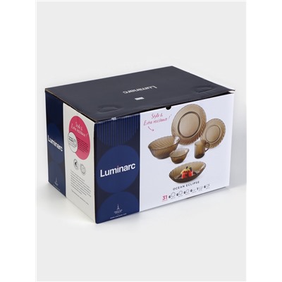 Столовый сервиз Luminarc Ocean Eclipse, 31 предмет, стекло, коричневый