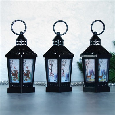 Фонарь светодиодный 14 см / VFR-108-B /уп 12/120/новогодний/черный