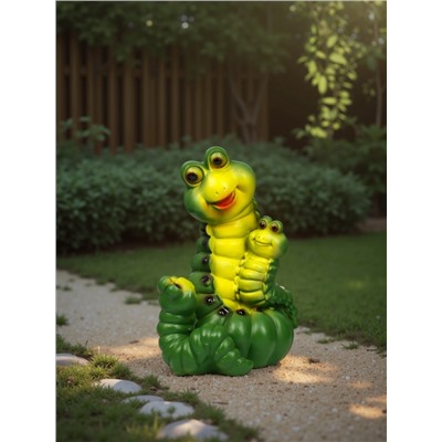 Садовая фигура из полистоуна «Гусеницы семья », 24×14×15 см