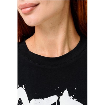 8512/1 Футболка женская (Черный_стоп)