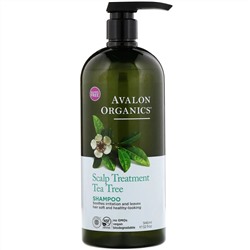 Avalon Organics, Шампунь,терапия для кожи головы, чайное дерево, 32 жидких унций (946 мл)