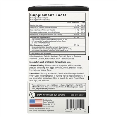 Force Factor, Prostate, натуральное средство для здоровья простаты, 60 удобных капсул