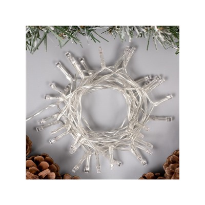 Гирлянда «Нить» 2 м, IP20, прозрачная нить, 20 LED, 2 режима, батарейки AAх3 (нет в комплекте), свечение фиолетовое