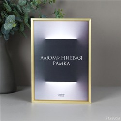 Фоторамка 21х30 алюминиевая / O724 светлое золото /