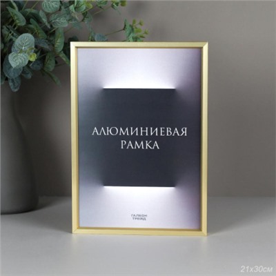 Фоторамка 21х30 алюминиевая / O724 светлое золото /