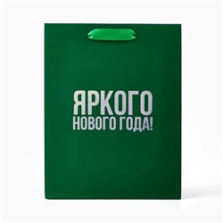 Пакет подарочный новогодний «Яркого Нового года», голография, MS 18×10×23 см