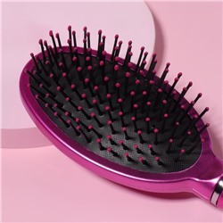 Расчёска массажная, 7.5×24 (±1) см, малиновая