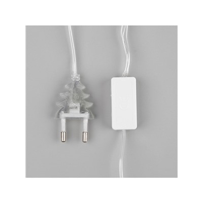 Гирлянда «Нить» 5 м с насадками «Клубки снежные», IP20, прозрачная нить, 20 LED, свечение белое, 220 В