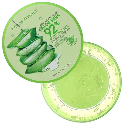 Nature Republic, Soothing & Moisture Aloe Vera 92% Soothing Gel, 10.56 fl oz (300 ml)