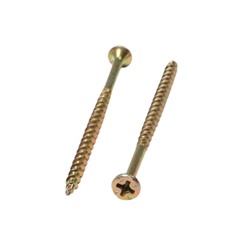 Саморез 4.2×76 мм ТУНДРА PREMIUM, потай, крупная резьба, шлиц PH, желтый цинк, 1 кг