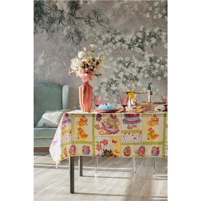 Скатерть Доляна «Светлая Пасха», 145×144 см, 100% хлопок, рогожка 164 г/м²