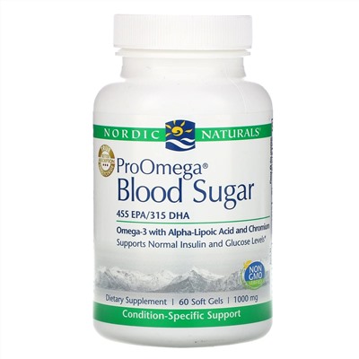 Nordic Naturals, ProOmega Blood Sugar, 1000 мг, 60 капсул