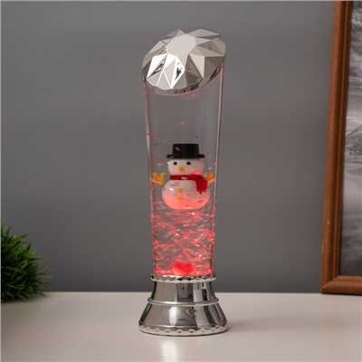 Лава лампа «Снеговик» LED 3хААА, USB серебро 6.5×8×23.7 см