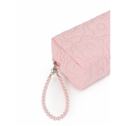 Косметичка женская «Цветочек», ручка из бусин, розовая