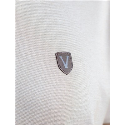 Футболка поло с воротником на пуговицах из полотна пике с меланжевым плетением с эластаном