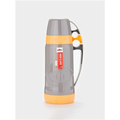 Термос 1 л, 11×31 см, со стеклянной колбой, пластик, жёлтый