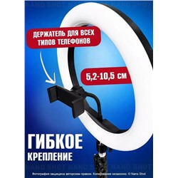 Студийная кольцевая лампа цветная LED 26 см без штатива