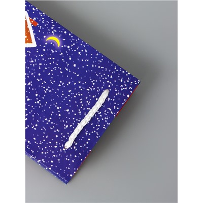 Пакет подарочный новогодний под бутылку, упаковка «Праздник в городе», 12×36×8.5 см