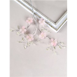 Ветка декоративная стеклярус 61 см Розовые цветы / SA24217 /уп 360/