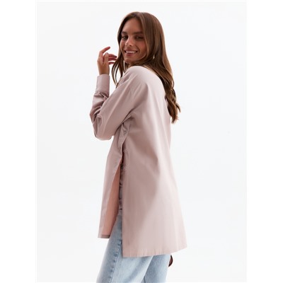 Рубашка женская удлиненная MINAKU: Casual Collection, размер 42, серо-розовая