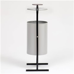 Урна для мусора «Космос», уличная, с пепельницей, 21 л, 32×82,5×28,5 см, бак 0,6 мм, серая