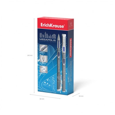 Ручка гелевая MEGAPOLIS 0.5мм gel синяя ЕК92 ErichKrause