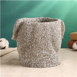 Фигурное кашпо для цветов «Рикки», 18×16×15 см, бетон, серое