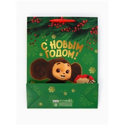 Пакет подарочный «Новый год: Лошадь 2026», Чебурашка, L 31×40×11.5 см