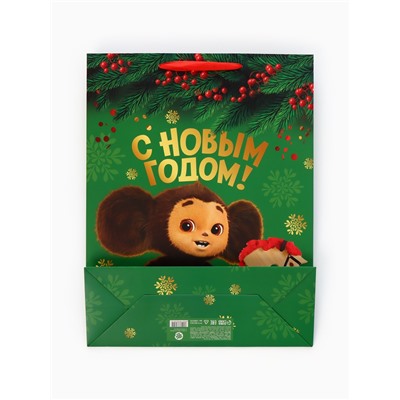 Пакет подарочный «Новый год: Лошадь 2026», Чебурашка, L 31×40×11.5 см