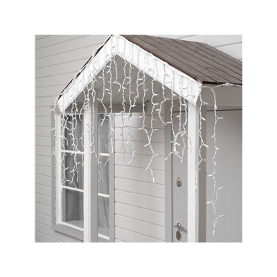 УЦЕНКА Гирлянда «Бахрома» 3×0.9 м, IP65, УМС, белая нить каучук, 144 LED, свечение мульти, 220 В