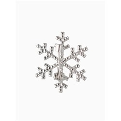 Брошь новогодняя «Снежинка» малая, радужная в серебре