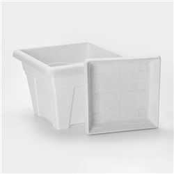 Горшок для цветов с поддоном «Квадро», 12.2 л, пластиковый, цвет мраморный