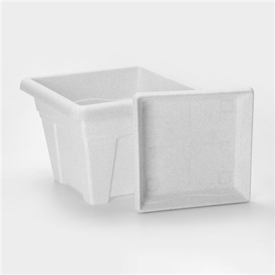 Горшок для цветов с поддоном «Квадро», 12.2 л, пластиковый, цвет мраморный