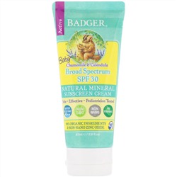 Badger Company, Детский солнцезащитный крем, SPF 30 PA+++, с ромашкой и календулой, 87 мл (2,9 жидкой унции)