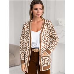 Кардиган жаккардовой вязки с кашемиром