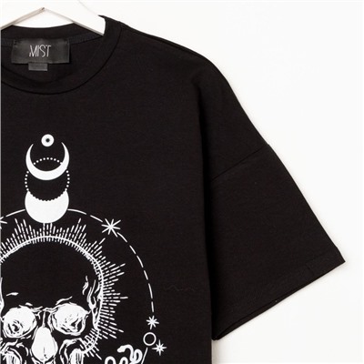 Футболка женская MIST Skull, размер 40-42, чёрная