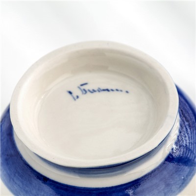 Кружка фарфор гжель «Утро», бело-синий, 11×12 см