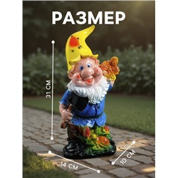 Садовая фигура из гипса «Гном-дровосек», 31×10×14 см