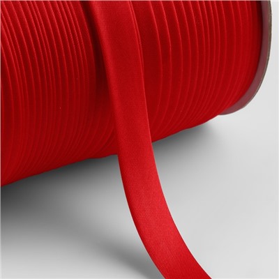 Косая бейка, атласная, 15 мм, 132±1 м, красная №9129